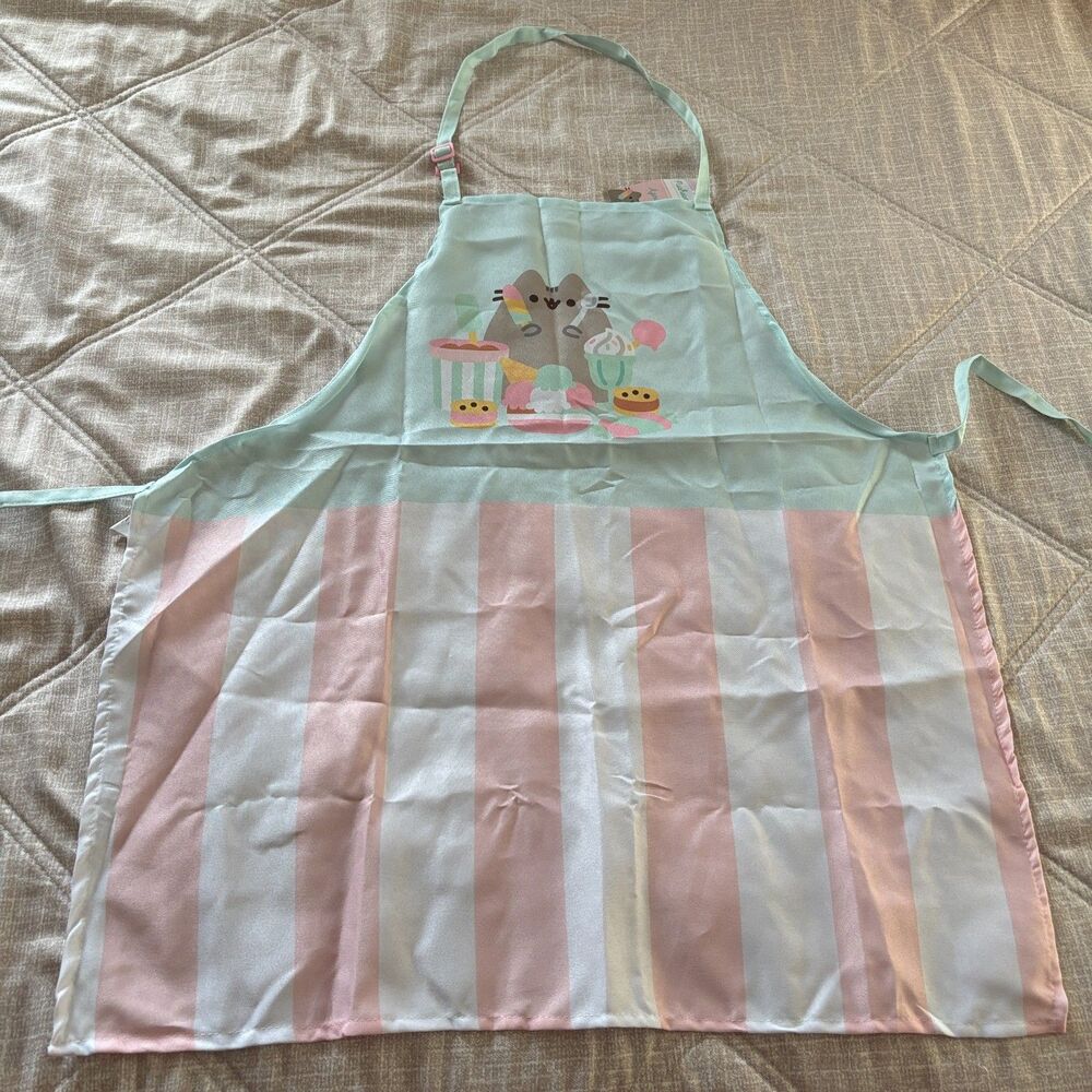 NWT Pusheen Box Ice Cream Pastel Striped Kitchen Apron Culturefly